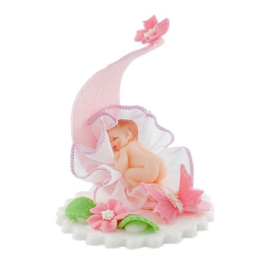 Bébé dans une coquille avec papillons rose (comestible) 3D - SEULEMENT AU MAGASIN