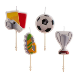 Jeu de 4 bougies d'anniversaire Footbal