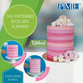 PME Tall Patterned Edge Side Scraper Ribbed (racloir relief cannelés)