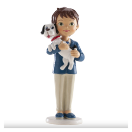 Kommunion Junge mit Hund 16.5 cm Cake Topper