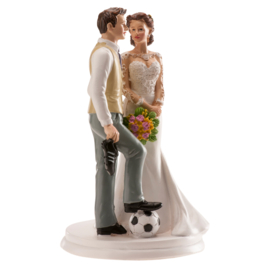 Bruidspaar "voetbal" 20 cm cake topper