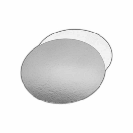 Cake Carton White/Silver round  10 cm per piece