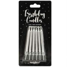Birthday candles Silver  6 st