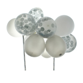 Balloon cake topper Silver