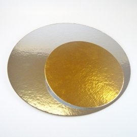 Cake Carton Silver/Gold Round 15.20 cm - 3 pieces