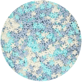 Glitter Schneeflocken Mini Weiss/Blau 50 gr