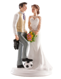 Bruidspaar "voetbal" 20 cm cake topper