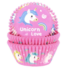 Caissettes en papier Licorne HOM rose - 50 pcs