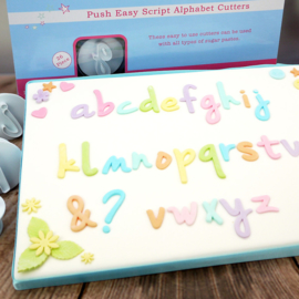 Cake Star Push Easy Script cutters lowercase (kleine letters) - 26 st