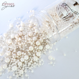 Twinkel Sprinkel Parels Parelmoer Wit mix - 70 gr