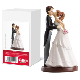 Kussend bruidspaar cake topper 16 cm (B)