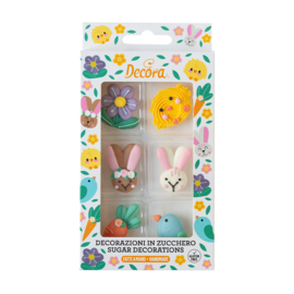 Happy Easter suikerdecoratie - 6 st