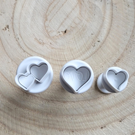 Hearts mini plunger/cutter set 3 pcs