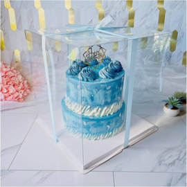 Boîte à gâteau transparante 25 x 25 x 30 (h) cm par 10 pièces