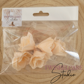 Chinesische 3D Rose Peach Large 7 cm - 3 st (Oblatenpapier)