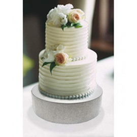 Plateau à gâteau diamant/miroir 20 cm