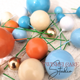 Balls orange/blue/blue/beige - 20 pcs