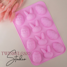 Pasen chocolade mould 12 images (silicone moud)