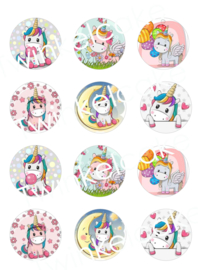 Essbare Bilder Cupcakes Einhorn mix 2