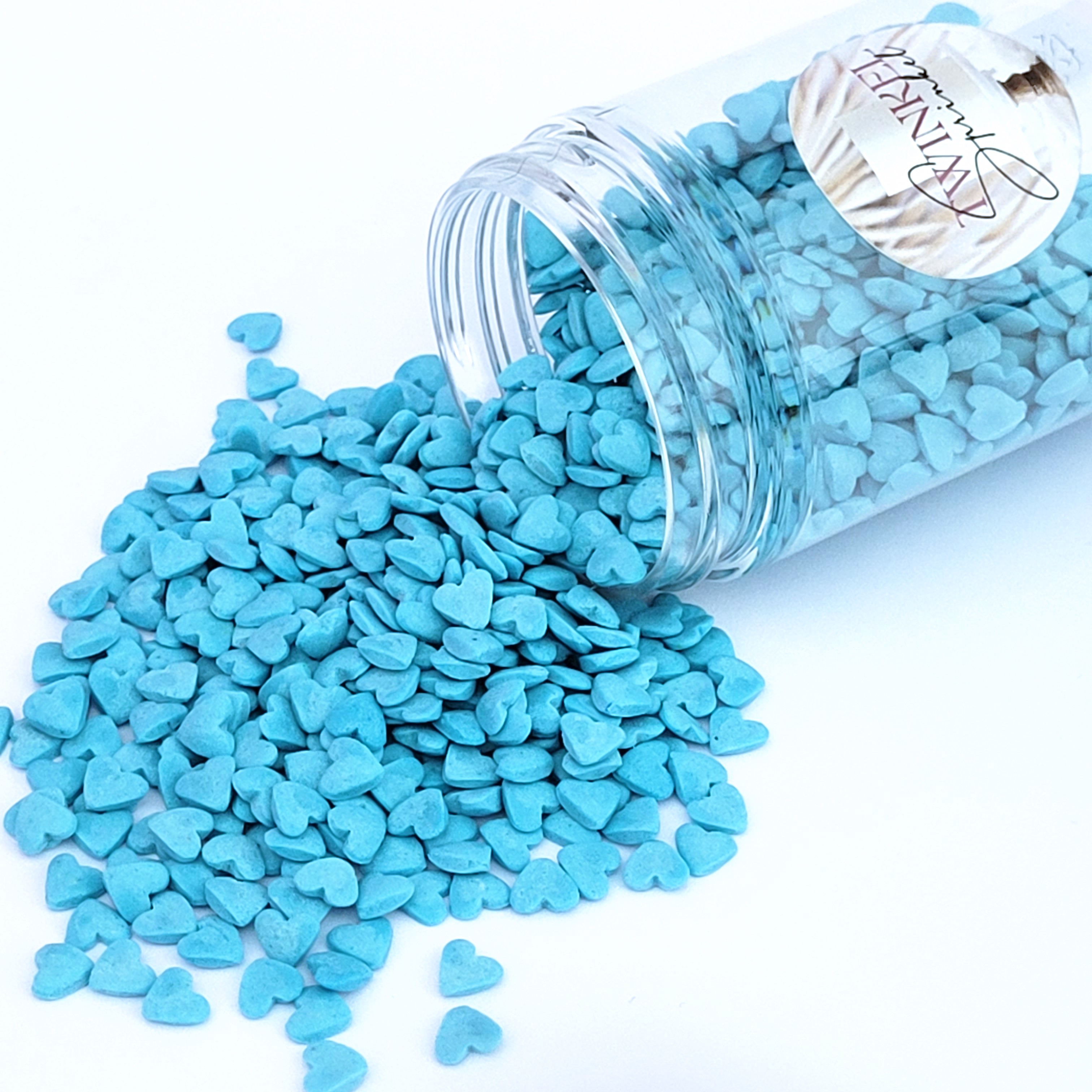 Twinkel Sprinkel Hartjes Licht Blauw - 60 gr