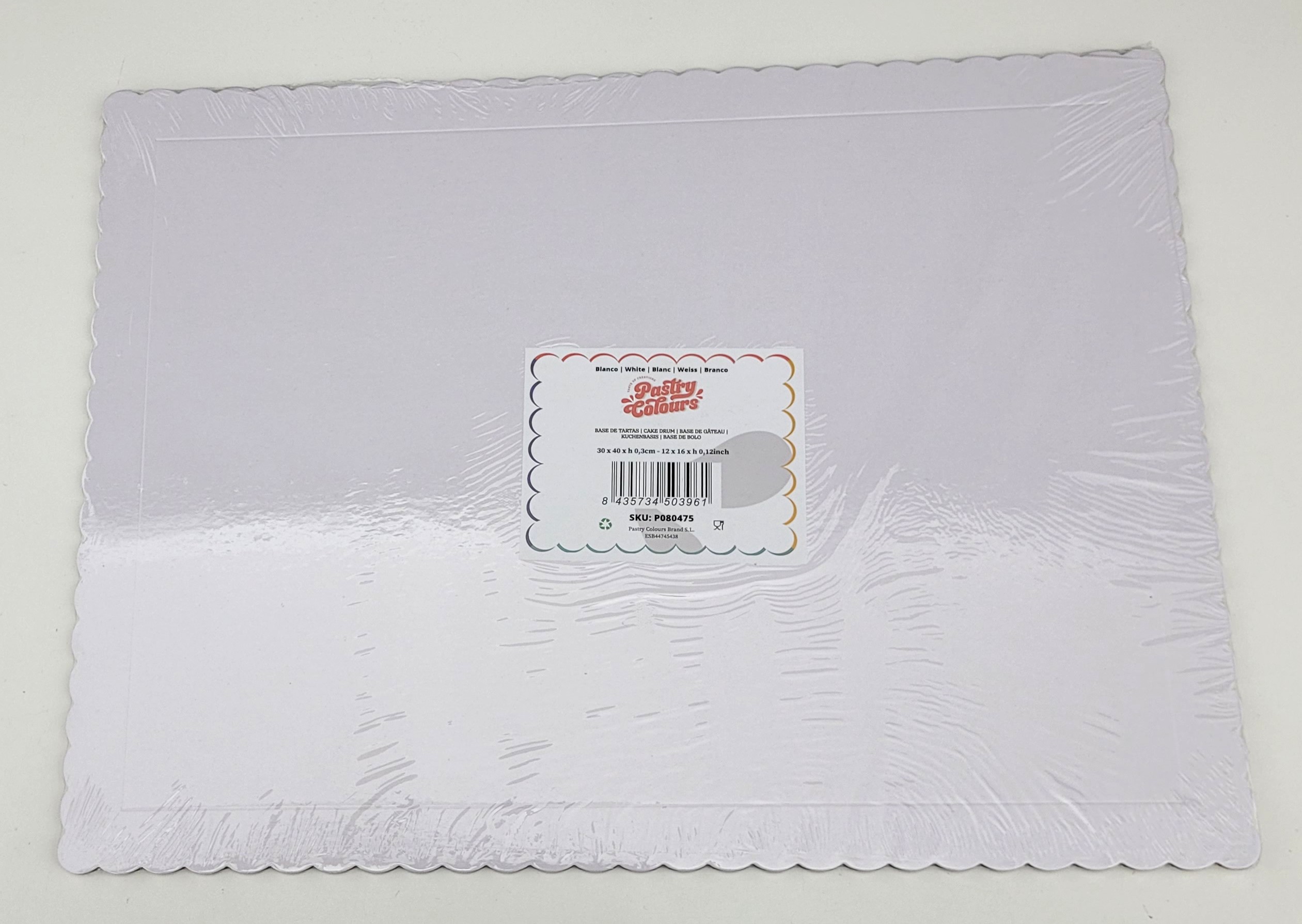 Cake Board White gekarteld rechthoekig 30 x 40 cm