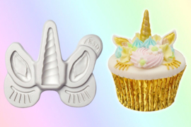 Unicorn (ears, horn and lashes) silicone mould by Katy Sue