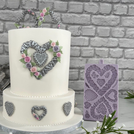 Wicker Hearts silicone mould Karen Davies (coeurs d'osier)