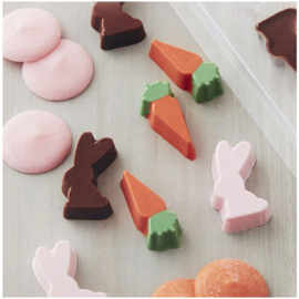 Mini konijn en wortel chocolademal (Wilton)