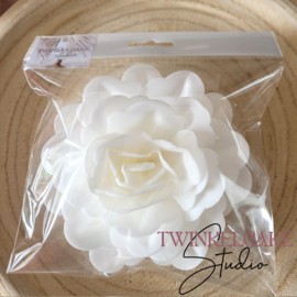 China 3D Rose Extra Large White 12.5 cm - 1 Pc (wafer paper)