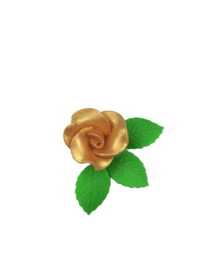 Rose or avec feuille 1 pcs (comestible)