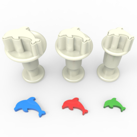 Dolfijn mini plunger/uitsteker set 3 st
