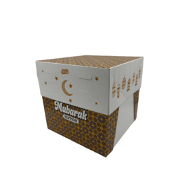 Cake Box Ramadan Mubarak 20 x 20 x 30 cm (White)