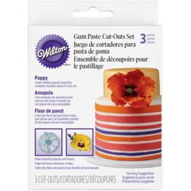 Gum paste cut-out set Poppy set 3 st