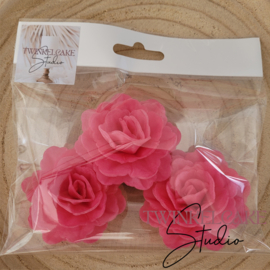 China 3D Rose Large Fuchsia 7 cm - 3 pcs (wafer paper)