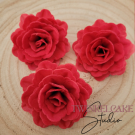 Chinese 3D Roos Large Rood 7 cm - 3 st (wafer paper)