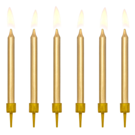 Birthday candles Gold  6 st