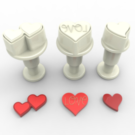 Hartjes mini plunger/uitsteker set 3 st