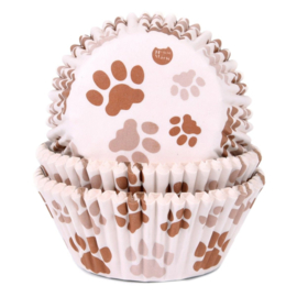 Baking Cups House of Marie Paw Brown 50 st