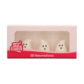 Fantômes 3D décoration en sucre - 3 pcs