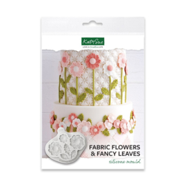 Katy Sue Fabric Flowers & Fancy Leaves silicone mould