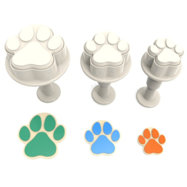 Poot (paw) plunger/cutter set 3 st