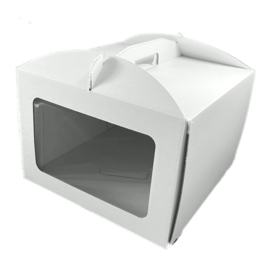 Cake box with window and handle 30 x 30 x 21 (h) cm - 10 pc