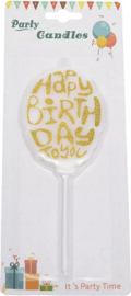 Candle Happy Birthday Glitter Gold