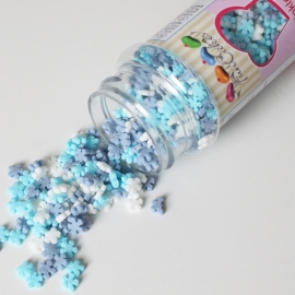 Flocons de neige mini bleu/blanc 55 gr