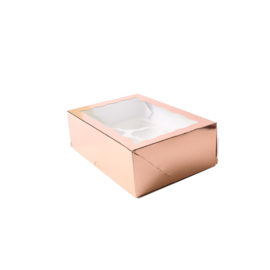 Rosé/or boîte à cupcake - 6 cc