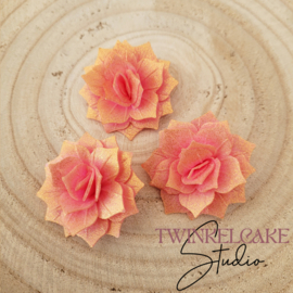 Roosjes Rozalia 3D Rose Goud 4 cm - 3 st (waferpaper)