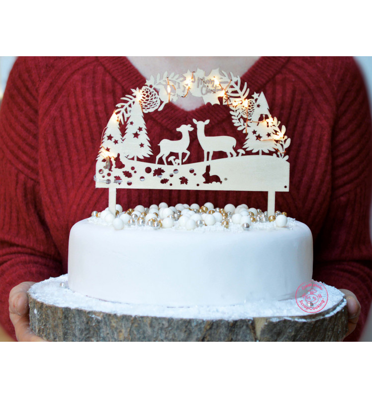 Enchated Forest cake topper met LED lichtjes