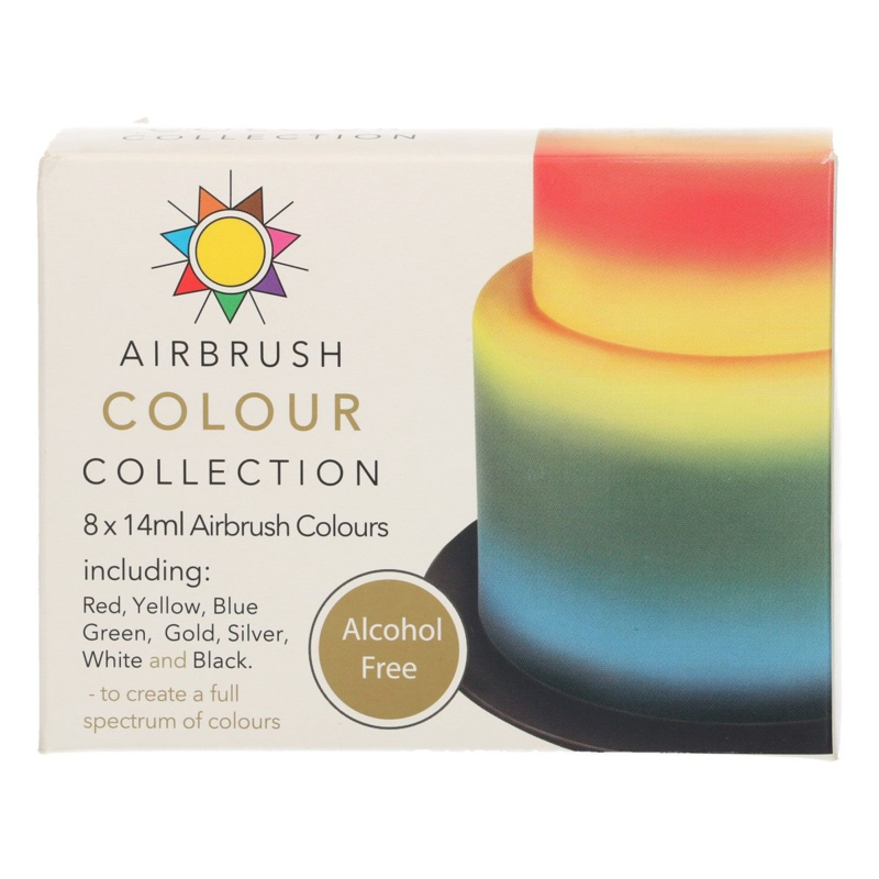 Sugarflair Airbrush Colour Collection Alcohol Free 8 x 14 ml