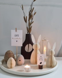 Metalen schaal wit & taupe