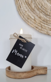 Houten plankje LED kaars